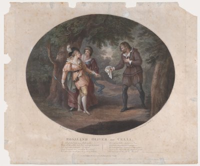 Rosalind, Oliver ve Celia Shakespeare, İstediğiniz Gibi, 4. Perde, 6. Sahne, 1791., 1791. by Peltro William Tomkins