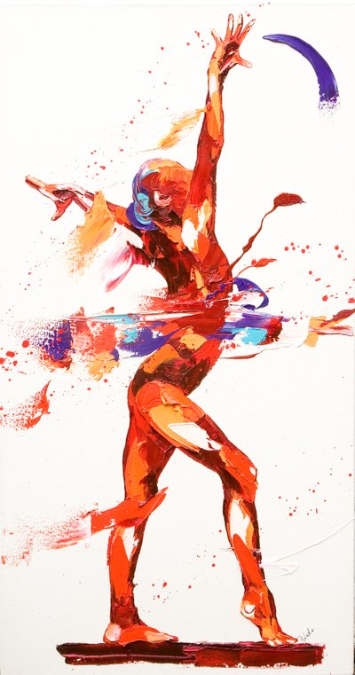 Jimnastikçi Dörtlü, 2010 (tuval üzerine yağlı boya) by Penny Warden