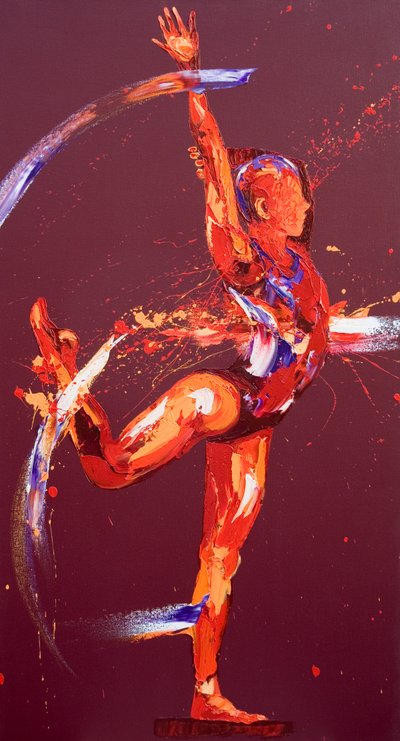 Jimnastikçi Dokuz, 2011 (tuval üzerine yağlı boya) by Penny Warden