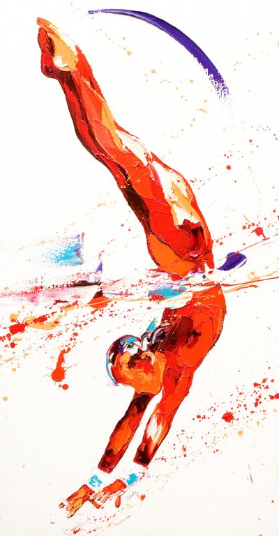 Jimnastikçi Üç, 2010 (tuval üzerine yağlı boya) by Penny Warden