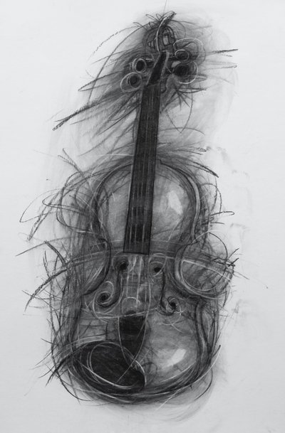 Keman, 2005 (kağıt üzerinde karakalem) by Penny Warden