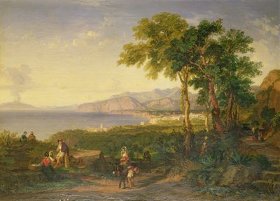 Salerno Körfezi, c.1820-30 (tuval üzerine yağlı boya) by Penry Williams