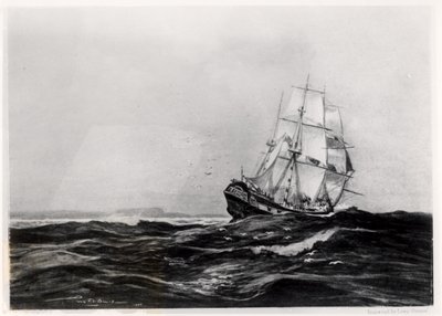 Denizde Endeavour, 1900, Lowy tarafından kazınmış by Percy F.S. Spence