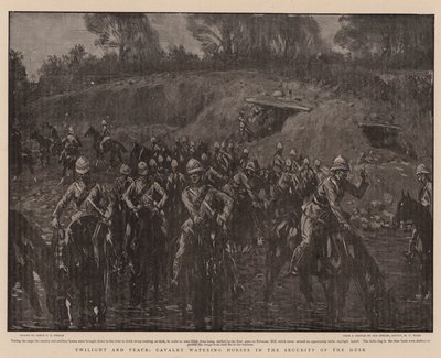 Alacakaranlık ve Barış, Alacakaranlığın Güvenliğinde Atları Sulayan Süvari by Percy F.S. Spence