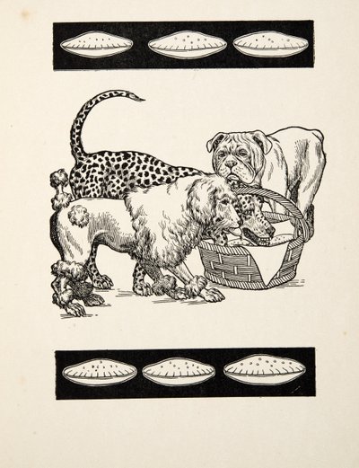En Azını Seçen İki Kötülük Üzerine, Hayvanların Yüz Anekdotundan, pub. 1924 (gravür) by Percy J. Billingshurst