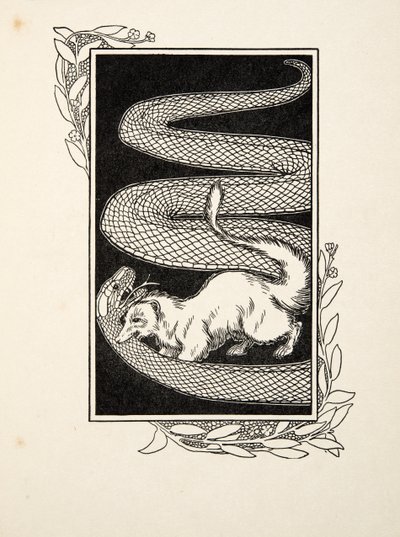 Hayvanların Yüz Anekdotlarından Yılan Yok Ediciler, pub. 1924 (gravür) by Percy J. Billingshurst