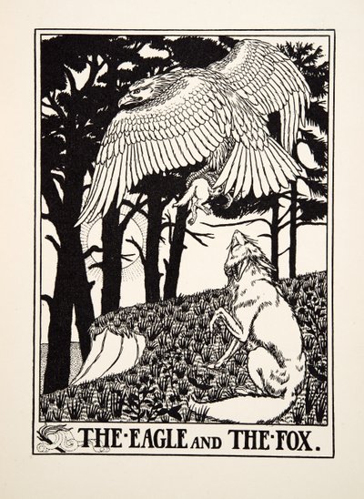 Ezop'un Yüz Masalları'ndan Kartal ve Tilki, yayın.1903 by Percy J. Billingshurst