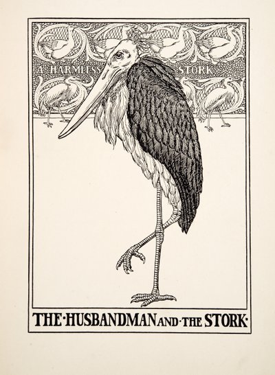 Ezop'un Yüz Masal'ından Koca ve Leylek, yayın. 1903 by Percy J. Billingshurst