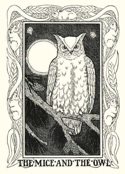 La Fontaine Masalları: Fareler ve baykuş (lito) by Percy James Billinghurst
