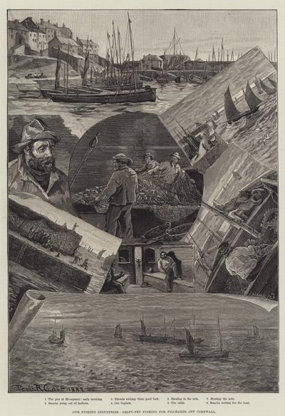 Balıkçılık Endüstrilerimiz, Cornwall Kapalı Pilchards için Drift-Net Balıkçılığı by Percy Robert Craft