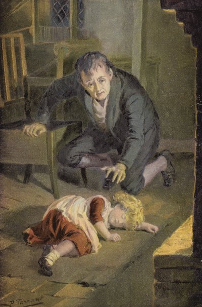 George Eliot tarafından Silas Marner için çizim (renkli taş) by Percy Tarrant
