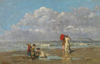 Sahilde (tuval üzerine yağlıboya) by Pericles Pantazis