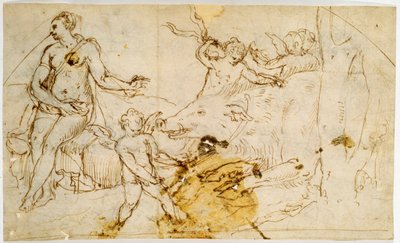 Venüs, putti ve yaban domuzu, c.1520-1540 by Perino del Vaga