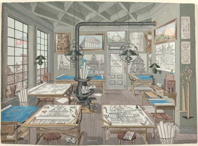 Mimarın Çizim Odası, 1884 by Perkins Harnly