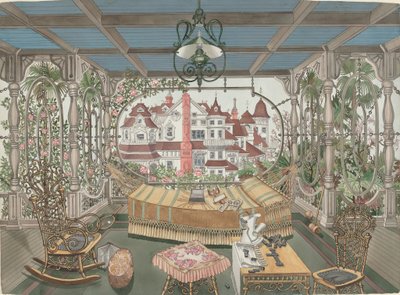 veranda, 1885 by Perkins Harnly