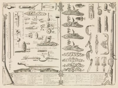 Ateşli Silah Parçalarının Oyması, ca. 1750., yaklaşık 1750. by Perrier