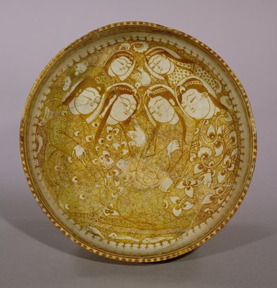 Kashan, İran, Selçuklu dönemi, MS 1211-12 (sır üzeri parlak taş macunu) by Persian School