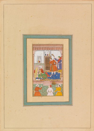 Figürlü İç Mekan (wc üzeri parşömen) by Persian School