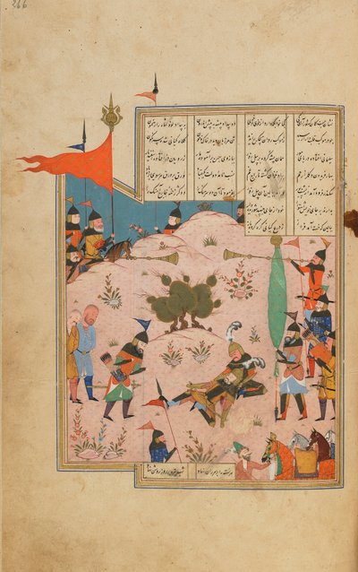 Khamsa (Beşli) Nizami, Şiraz, İran, Safevi dönemi, c.1550-60 (kağıt üzerine opak suluboya, mürekkep ve altın) by Persian School