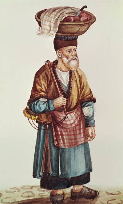 Sokak satıcısı (kağıt üzerinde wc) by Persian School