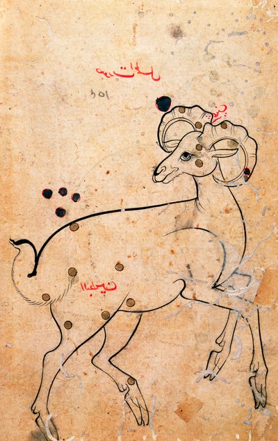 f.154a Aries, the Ram, Farsça, İsfahan veya Şiraz