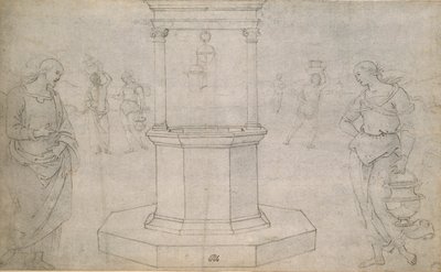 İsa ve Samiriyeli Kadın, 15. yüzyılın sonu ile 16. yüzyılın başları by Perugino
