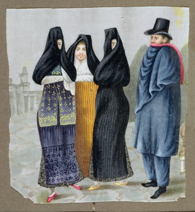 Lima Sokaklarında, c.1820 (kağıt içi wc) by Peruvian School