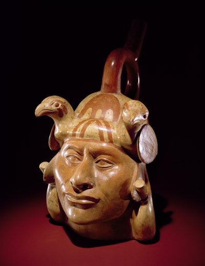 Çömlek portre kabı, Mochica (toprak eşya ve boya) by Peruvian School