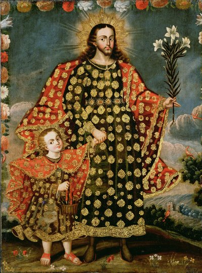 Aziz Joseph ve İsa Çocuk, 17. yüzyılın sonu - 18. yüzyılın başı by Peruvian School