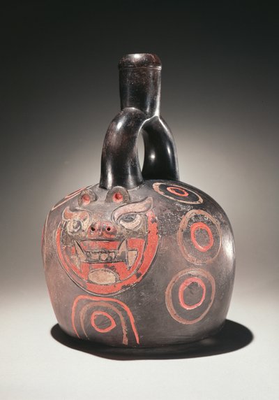Puma ile kap, Chavin Kültürü, yaklaşık MÖ 90 (seramik) by Peruvian School