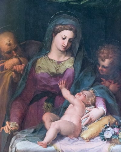 Madonna and Child with the Young St John, 1585 öncesi, Pieter de Witte (panel üzeri yağlı boya) by Peter (1548 1628) Candid