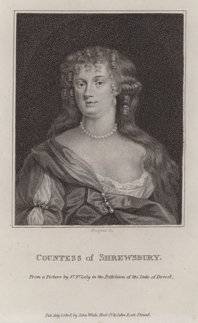 Anna Maria Talbot, Shrewsbury Kontesi (gravür) by Peter (after) Lely