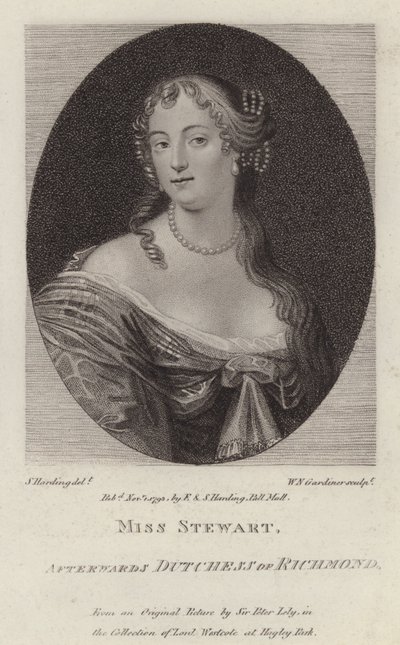 Frances Stewart, Richmond Düşesi (gravür) by Peter (after) Lely