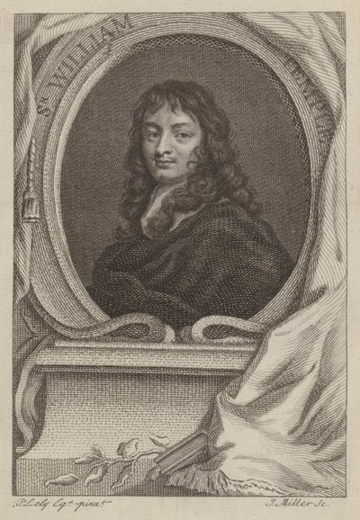 Sir William Temple, İngiliz diplomat ve yazar (gravür) by Peter (after) Lely