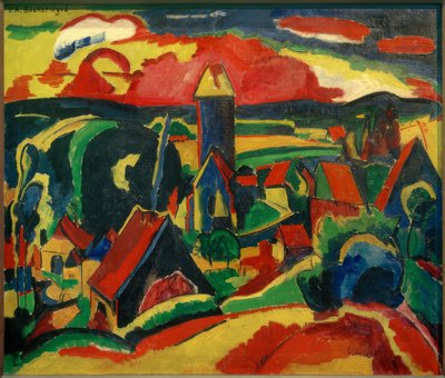Dornberg (Blick vom Mühlenberg auf Kirchdornberg) by Peter August Böckstiegel