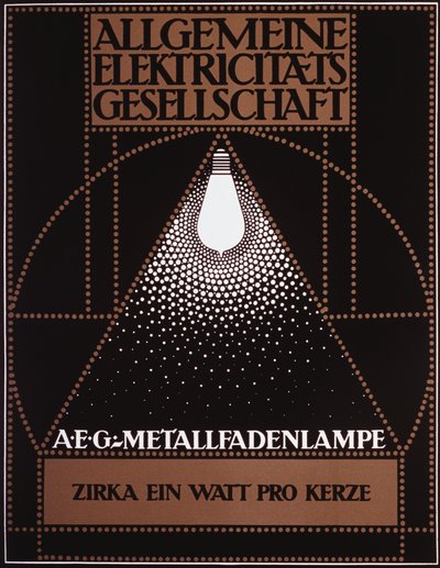 General Electric Company [AEG] 1910 için Reklam Afişi by Peter Behrens