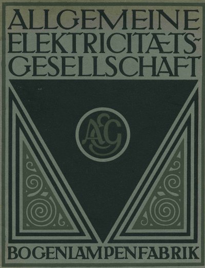 Bir AEG ürün broşürünün başlık sayfası by Peter Behrens