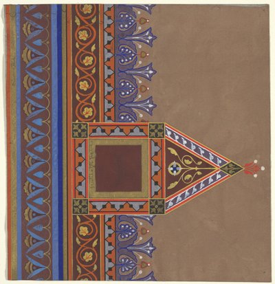 Brooklyn Kütüphanesi için dekor tasarımı, 1868-69 by Peter Bonnett Wight