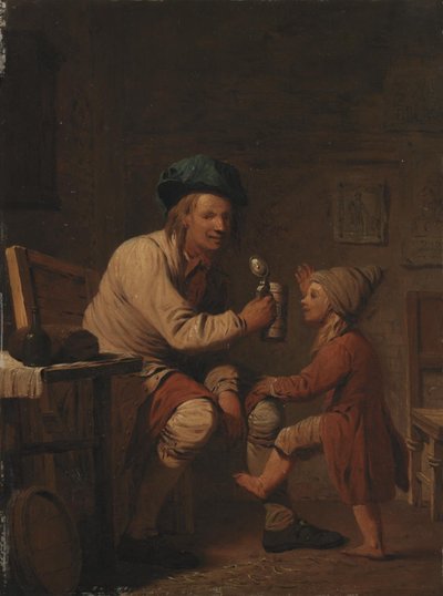 Oğluna İçecek Bir Şey Veren Köylü by Peter Cramer