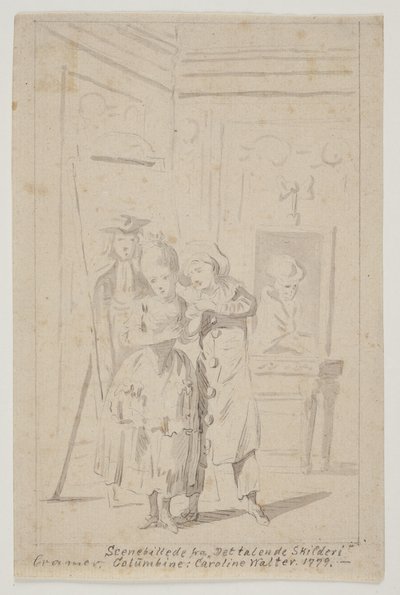 Pierrot ve Colombine "Konuşan Tablo"da by Peter Cramer