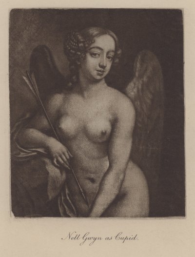 Nell Gwyn Aşk Tanrısı olarak (mezzotint) by Peter Cross
