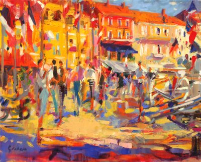 St.Tropez Gezinti Yolu by Peter Graham (Contemporary)