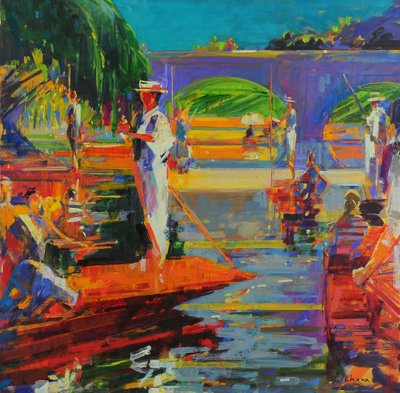 Kayıkçılar, Cambridge (tuval üzerine yağlıboya) by Peter Graham