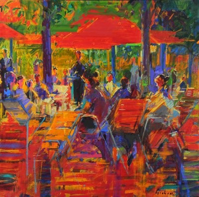 Jardin de Paris (tuval üzerine yağlıboya) by Peter Graham