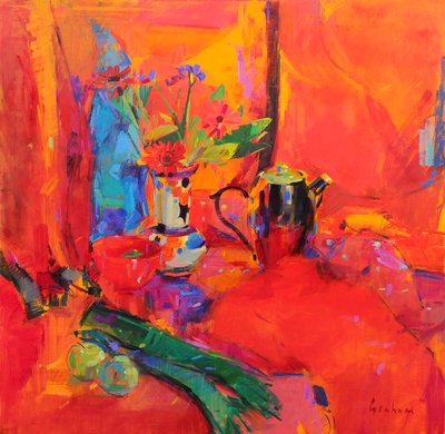 Kırmızı Natürmort, 2021 (tuval üzerine yağlıboya) by Peter Graham