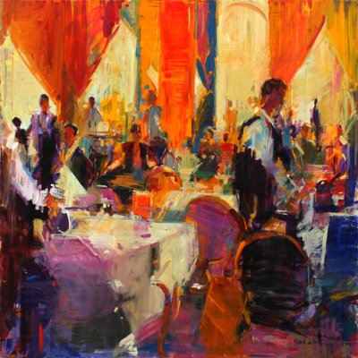 Savoy Günleri (tuval üzerine yağlıboya) by Peter Graham