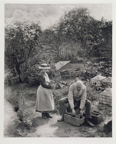 Yaşlı Bir Adam ve Kızı Bahçıvanlık by Peter Henry Emerson