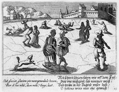 Çiftler buz pateni, c.1650 by Peter I Rollos