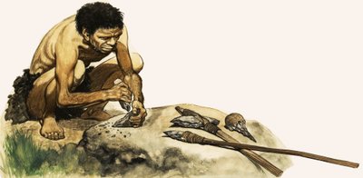 Silah yapan bir Taş Devri adamı by Peter Jackson