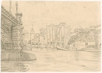 Blackfriars Köprüsü 1941 tarafından yanmış depolar by Peter Jackson